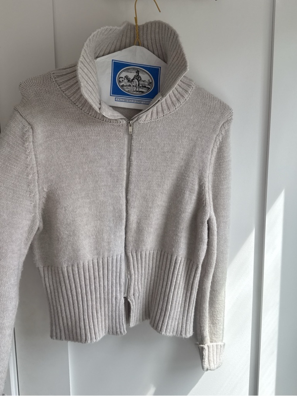 COS Light Gray Zip-Up Turtleneck Sweater
